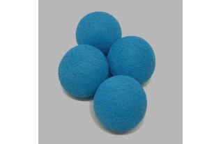 boule de textile couleur bleue Dm 60 mm et 4 pcs
