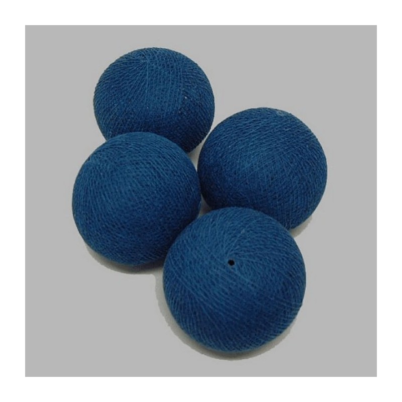 boule de textile couleur bleu foncé Dm 60 mm et 4 pcs