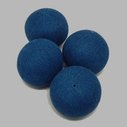 boule de textile couleur bleu foncé Dm 60 mm et 4 pcs