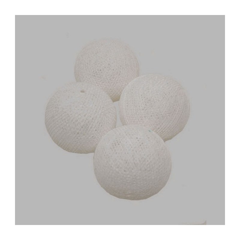 textiel bal kleur wit 60 mm en 4 stuks