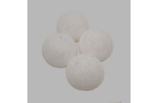 textiel bal kleur wit 60 mm en 4 stuks