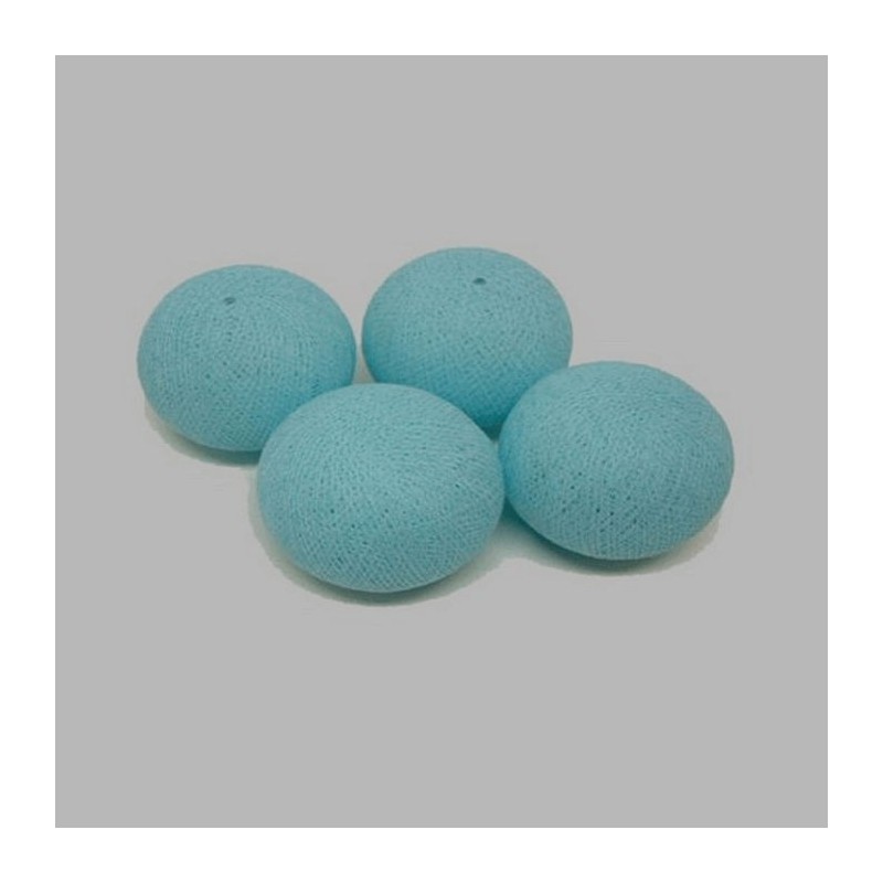 boule de textile couleur bleu clair Dm 60 mm et 4 pcs