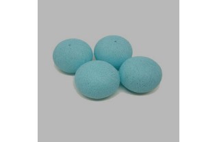 boule de textile couleur bleu clair Dm 60 mm et 4 pcs