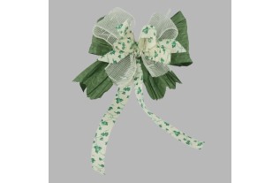 Bow tie white green paper W 17 x L 27 cm
