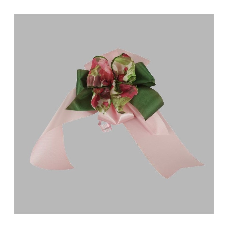 Noeud rose-vert l24 x l 14 cm