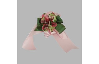 Noeud rose-vert l24 x l 14 cm