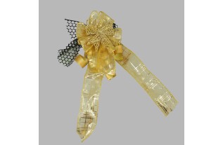 Strik goud zwart Br 12 x L 27 cm