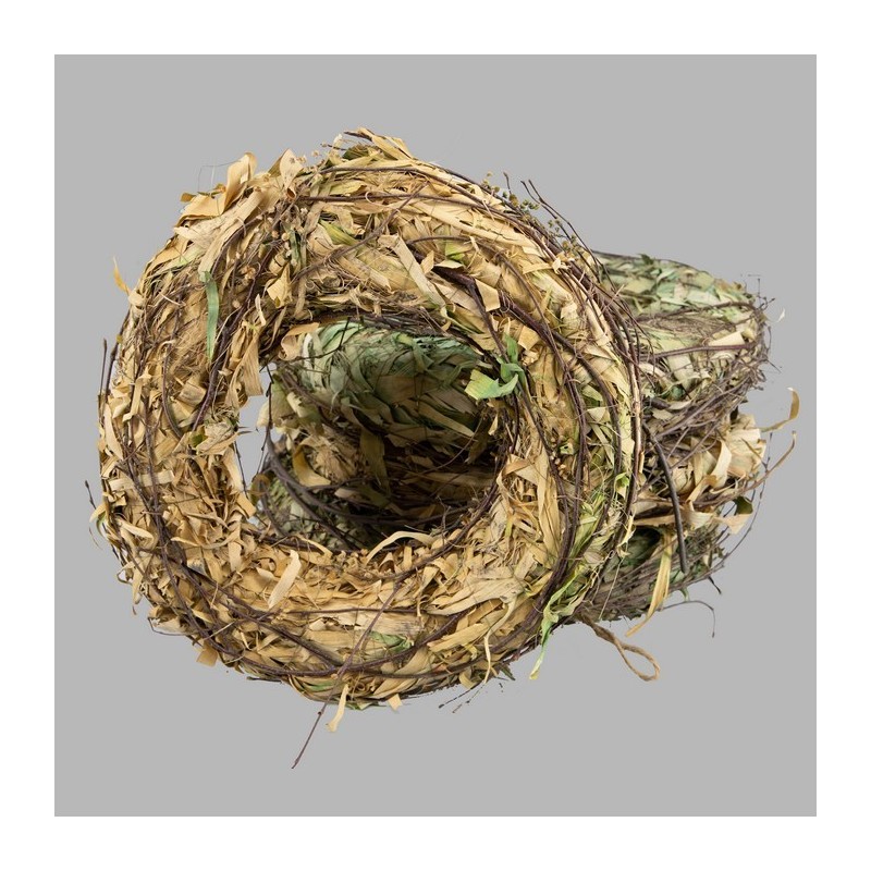 Couronne de branches et feuilles naturelles diamètre 40 cm