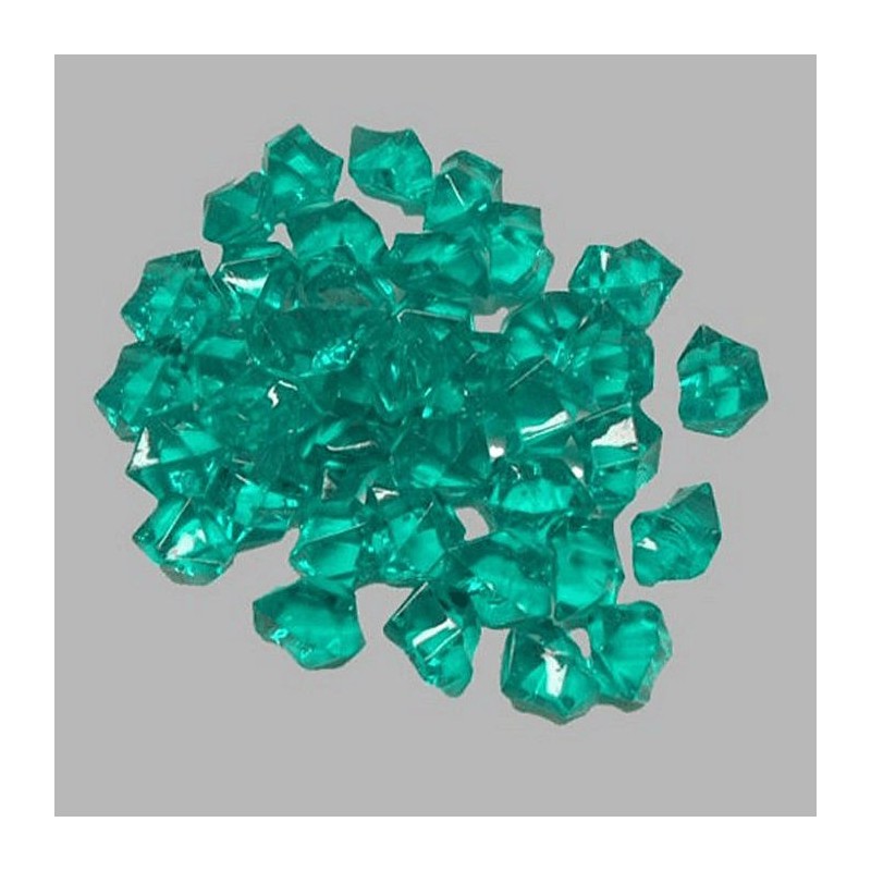 cailloux en plastique diamant forme vert émeraude 100 gr