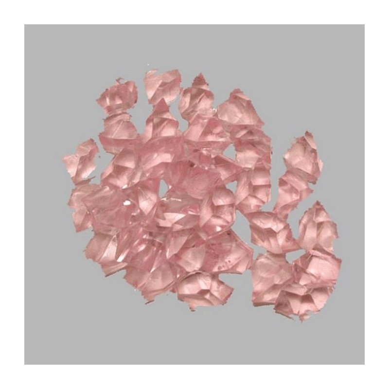 steentjes plastiek diamant vorm roze 100 gr