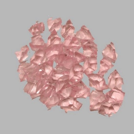 steentjes plastiek diamant vorm roze 100 gr