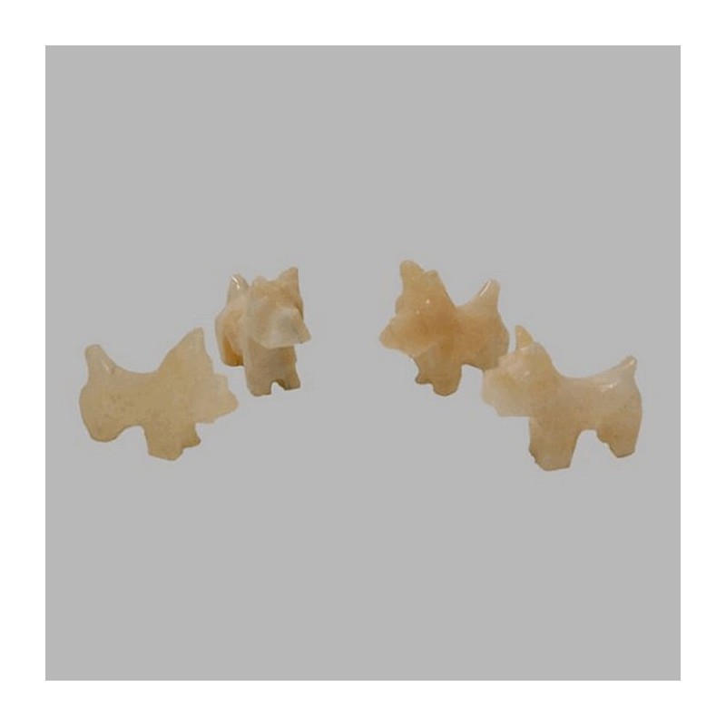chien d'onyx stone made par hand 30 x 10 mm 4 pcs