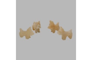 dog of onyx stone made by hand 30 x 10 mm 4 pieces