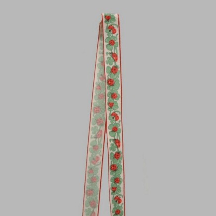 Decoration ribbon of fabric Ladybugs design width 25 mm