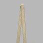 Decoration ribbon of fabric white gold Polka dot pattern width 25 mm