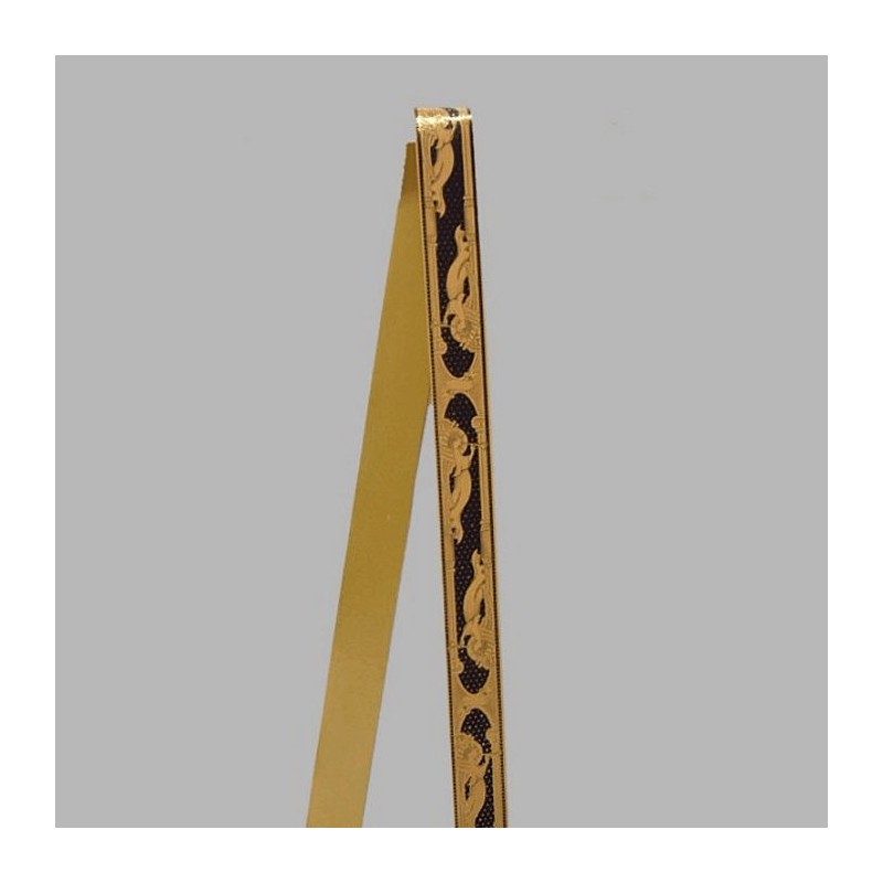 Decoration ribbon of fabric black gold ornament design width 30 mm Decoration ribbon of fabric black gold ornament design width 30 mm