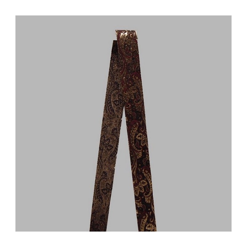 Decoration Ribbon of fabric color brown and gold classic design 35 mm
