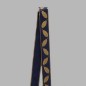 Decoration ribbon of fabric blue gold leaves design width 35 mm