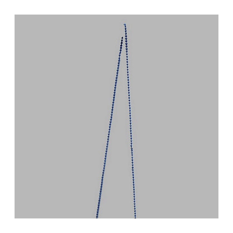 Decration chain ribbon of balls blue 2 mm at the desired length