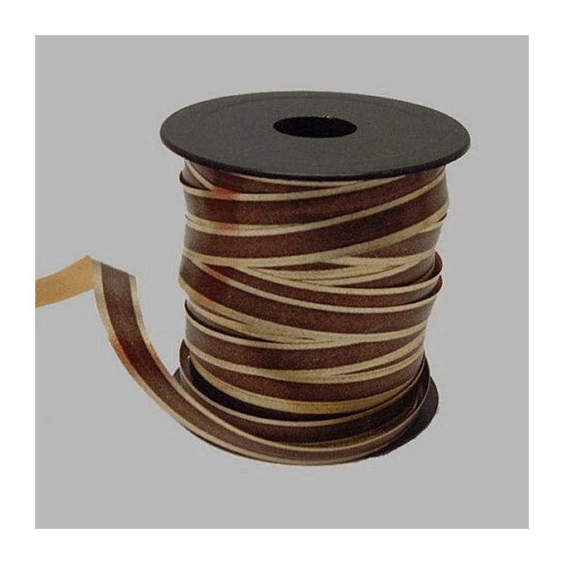 Ruban de décoration papier brun or 10 mm par bobine de 15 mètre