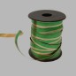 Ruban de décoration papier vert or 10 mm par bobine de 15 mètre