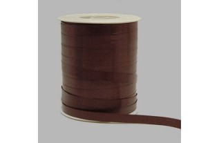 Decoratie lint van papier bruin 10 mm per spoel van 250 meter