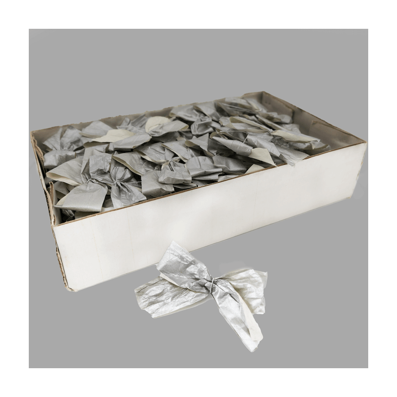 Boîte de nœuds en papier gris et argent