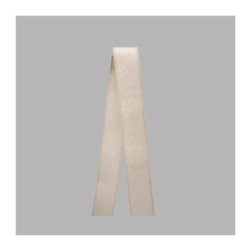 Decoratie lint papier  kleur creme lengte 22 m breedte 50 mm