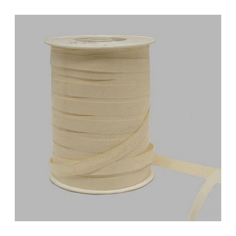 Decoratie lint van papier creme 10 mm per spoel van 250 meter Decoratie lint van papier creme 10 mm per spoel van 250 meter