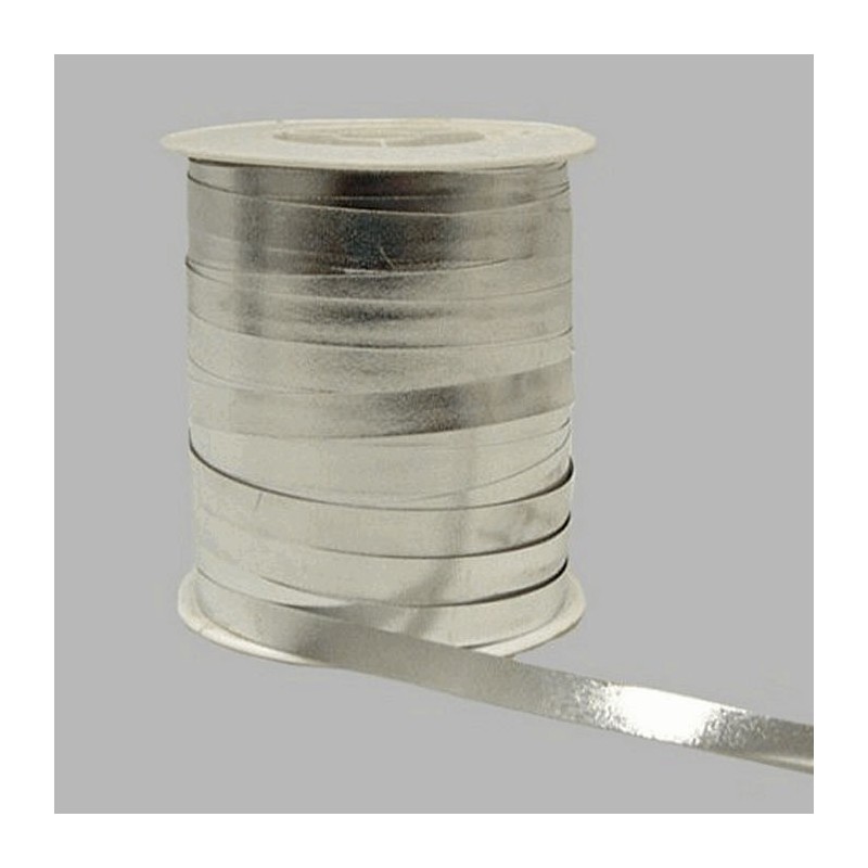 Ruban de décoration papier argent 10 mm par bobine de 250 mètre