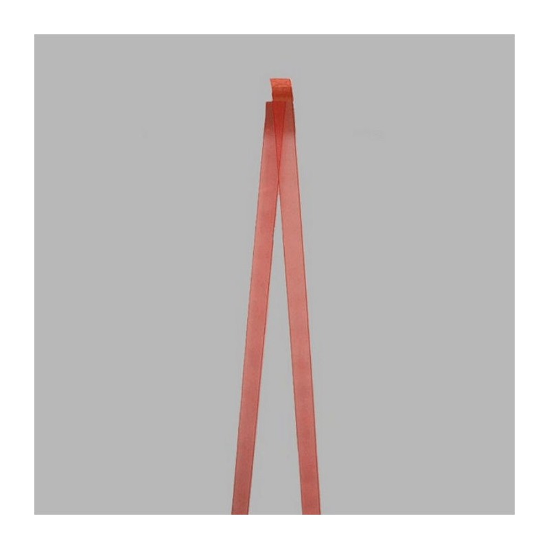 Decoration organza ribbon color red width 15 mm