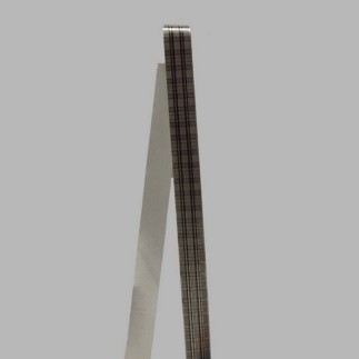 Decoratie lint van stof grijs zilver geblokt design breedte 30 mm