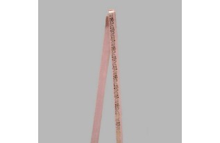 Decoratie lint van stof roze goud bloemen patroon breedte 20 mm