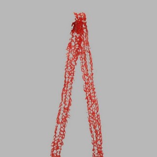 Decoratie lint van stof rood goud gerafeld design breedte 25 mm