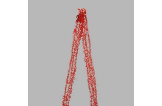 Decoratie lint van stof rood goud gerafeld design breedte 25 mm