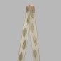 Ruban de décoration en tissu or blanc vert feuilles largeur 40 mm