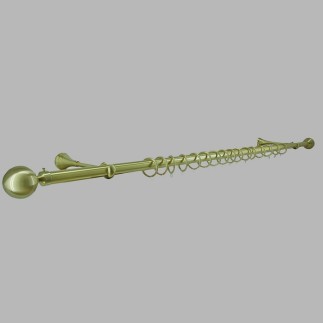 Complete curtain rod 28 mm design ball color brass