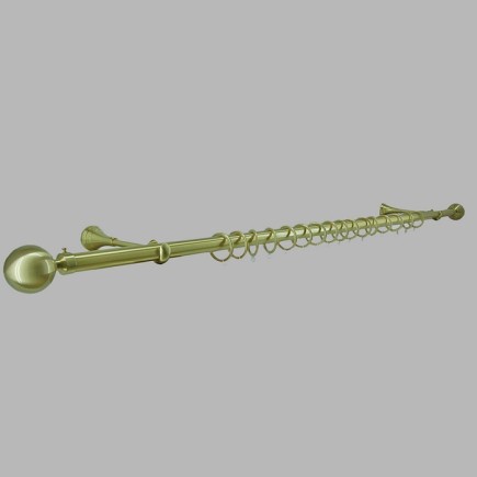 Complete curtain rod 28 mm design ball color brass