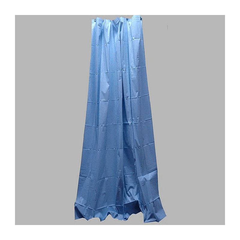 light blue vinyl shower curtain