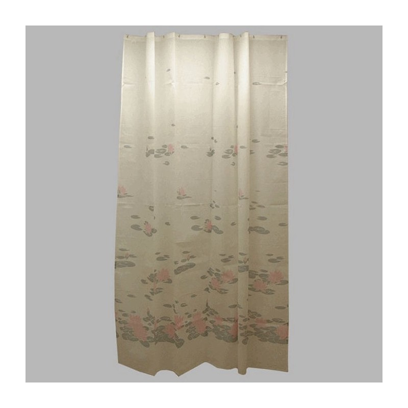 rideau de douche textiles lis d'eau rose 200 x 175 cm
