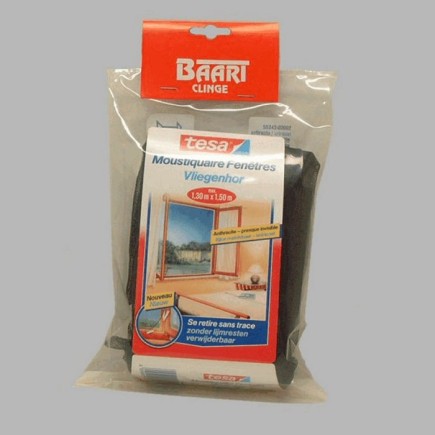 vliegenhor voor raam 130 cm x 150 cm kleur zwart