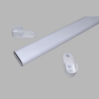 tringle à cintres complet pour accrocher 30 x 15 mm blanc 90 cm
