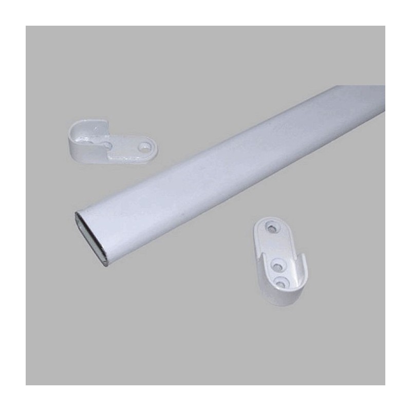 complete closet rod for hanging work 30 x 15 mm White L 90 cm complete closet rod for hanging work 30 x 15 mm White L 90 cm
