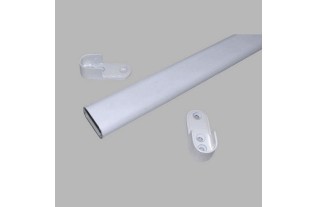 tringle à cintres complet pour accrocher 30 x 15 mm blanc 90 cm