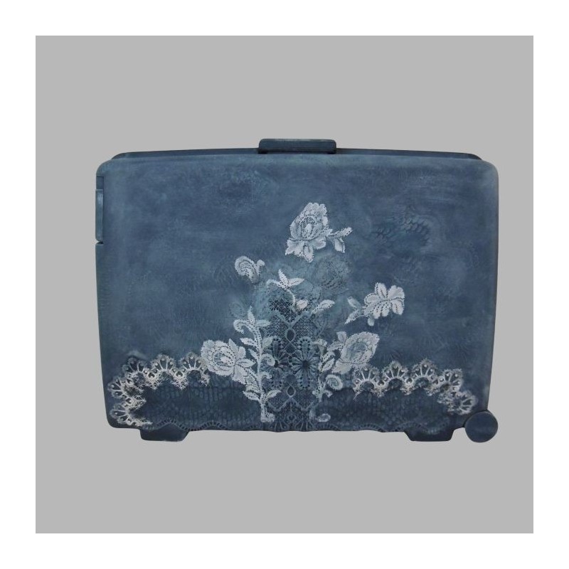 Valise peinte en couleur Verdure Blue