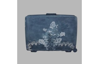 Valise peinte en couleur Verdure Blue