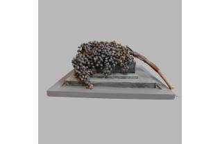 Poudre peinte avec peinture décorative et branche de datte décorative