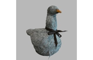 Canard en paille, peint en peinture Decoration Vert Peyotl