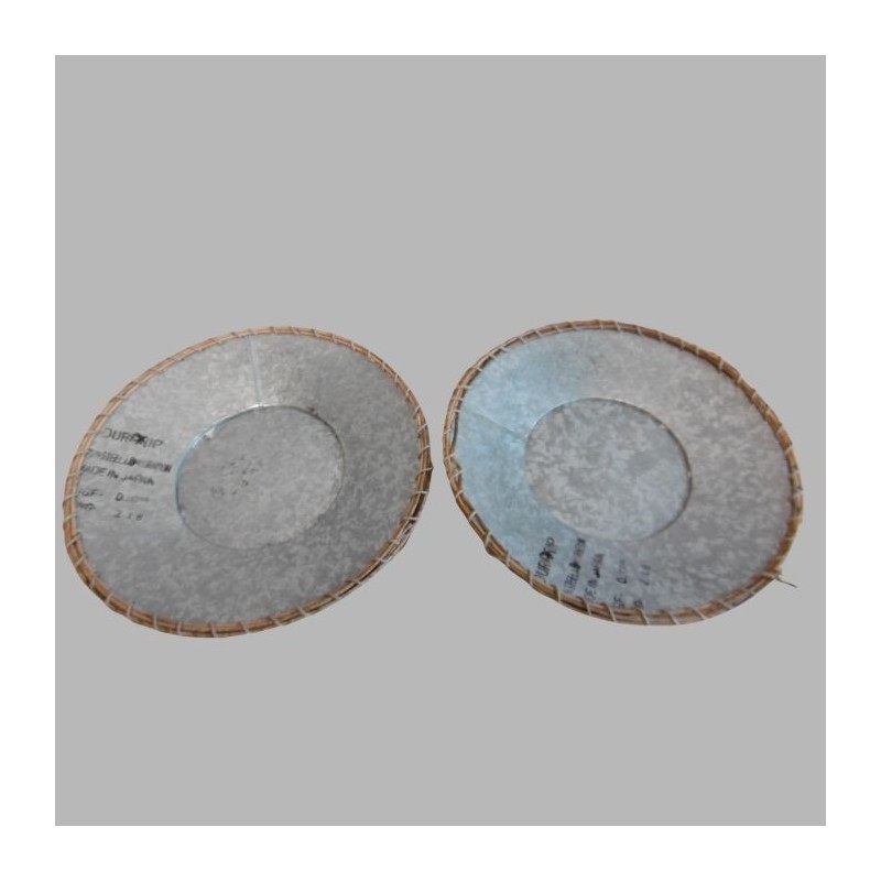 2 metal round bowls finished with rope