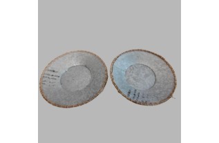 2 metal round bowls finished with rope